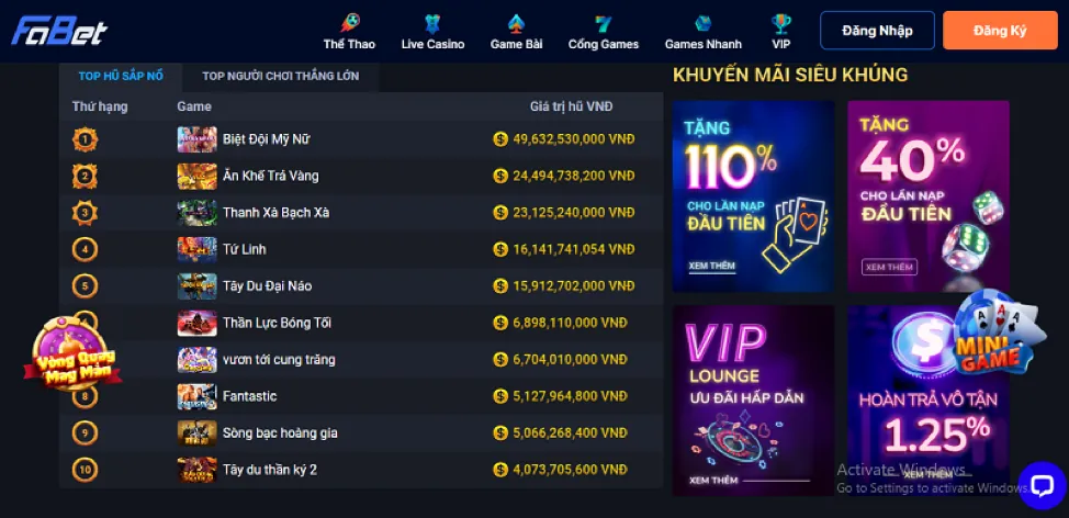 Khuyến mãi độc quyền 288bet nổ hũ